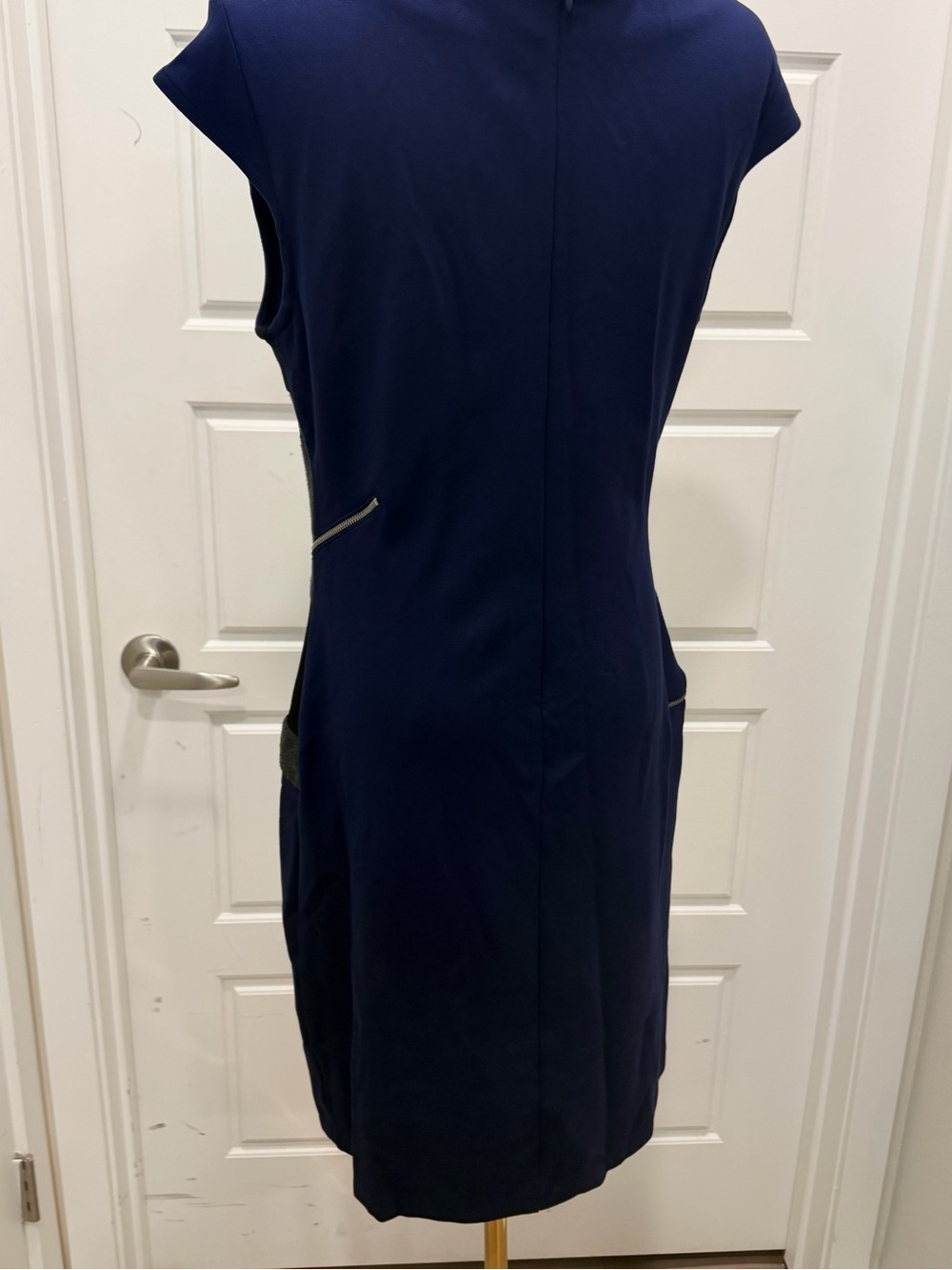 Desigual Navy and Black Floral Asymmetrical Sheath Dress - Picture 3 of 10